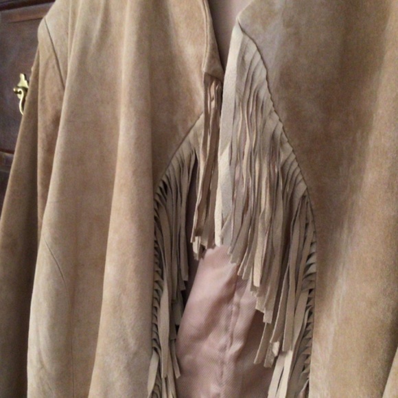 Fringed Suede Jacket by Nancy Bolen City Girl size 16 - Picture 3 of 3